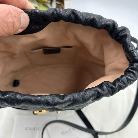 Women’s Gucci horse bit 1955 bucket/Crossbody leather bag made in Italy - Picture 5 of 11